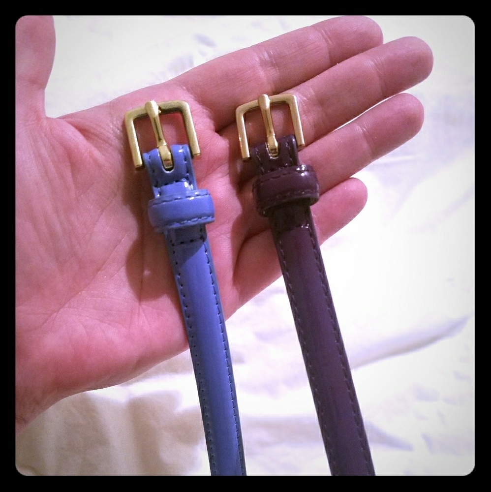 Two skinny purple belts.